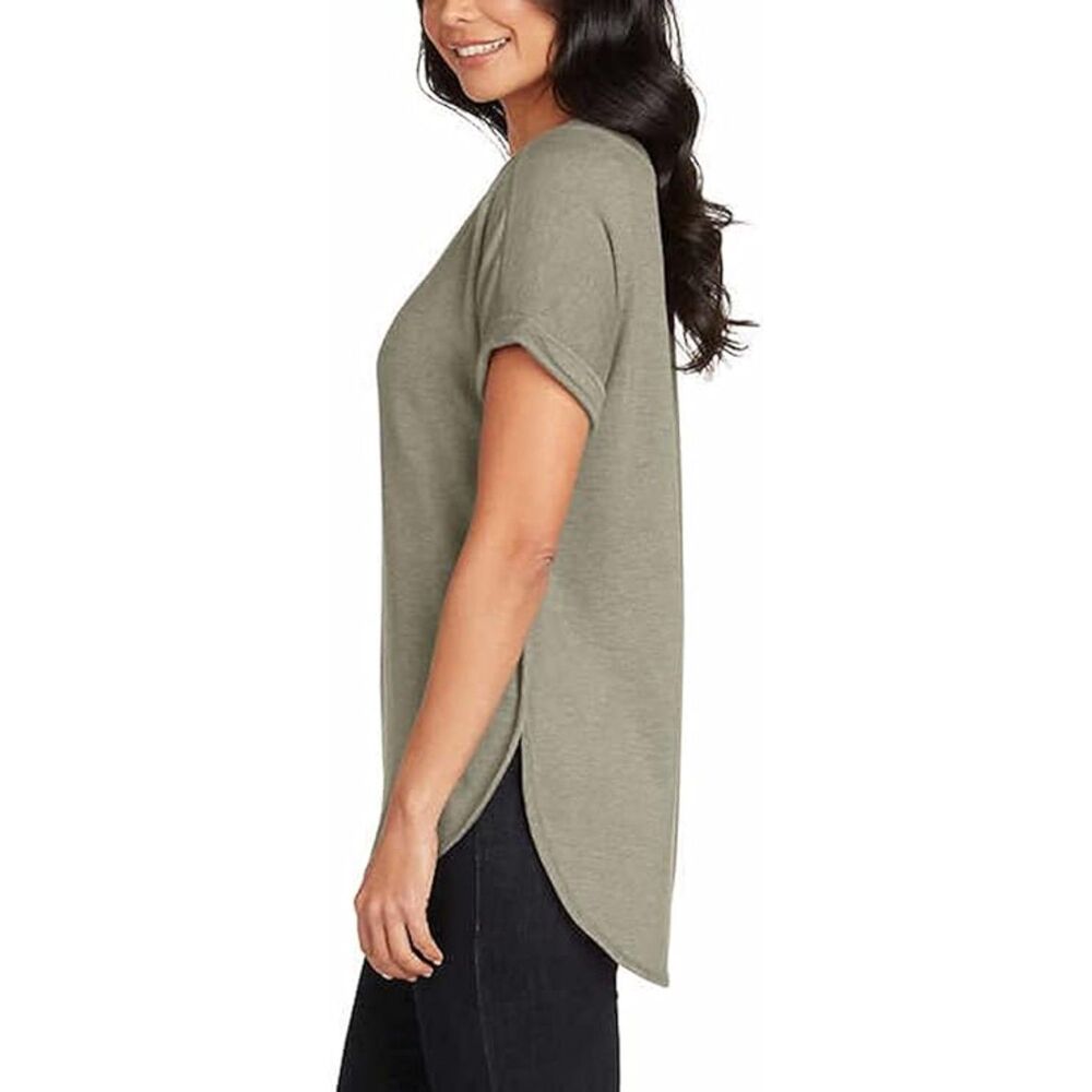 matty m Light Heather Olive Green XL Short Sleeve with rolled cuff Top